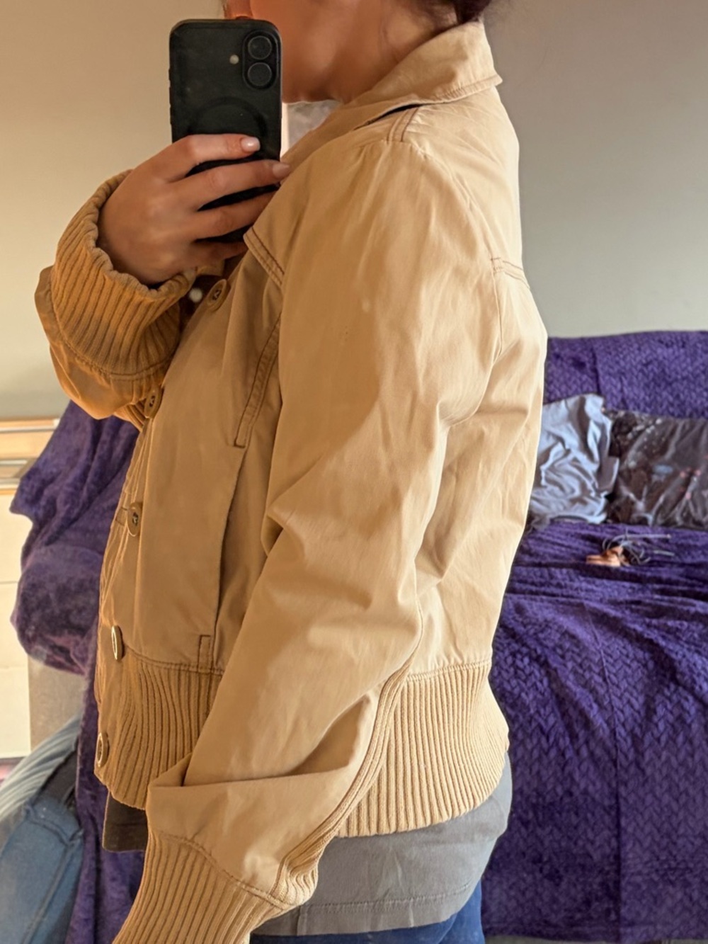 GAP Women's Beige Double-Breasted Trench Jacket - Picture 9 of 9